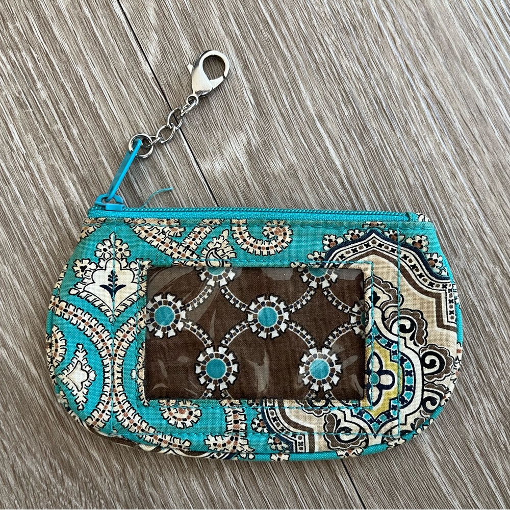 Retired Vera Bradley Totally Turq Zip Clip ID Case